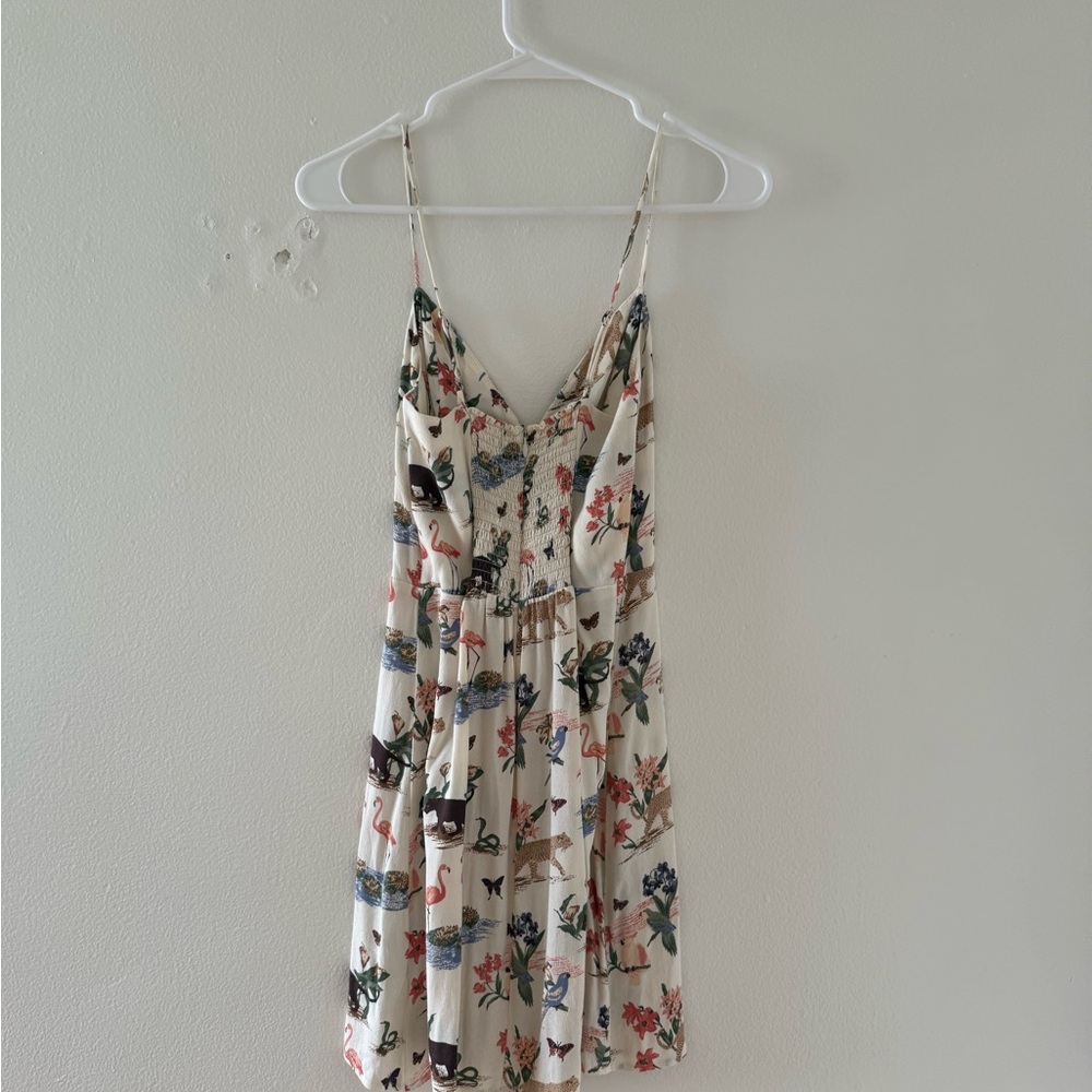 Reformation Cream Dress with Floral and Animal Patterns - Picture 2 of 6